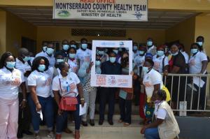 Group picture of participants at the global hand hygiene day program in Monrovia