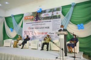 The Minister of Women Affair, Dame Pauline Tallen, Minister of State for Health Dr Olorunnimbe Mamora, Rep of FRSC Corp Marshall, Rep of Minister of Transportation, Udu Ejemi and the WR, Dr Walter Kazadi Mulombo