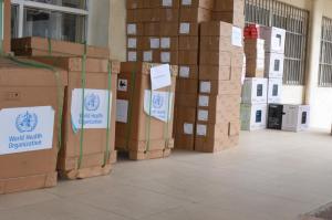Partial view of ICT equipment donated to MOH by WHO