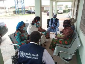 WHO supervisors interacting with some team members in Adamawa community