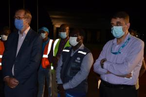 UN Resident Coordinator, Mr Neils Scott, WHO Acting Representative and UNICEF Representative at the J&J COVID-19 vaccine donation ceremony by the World Bank