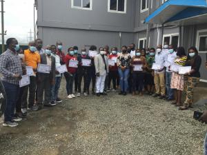 Participants group photo at the end of the EIOS training in Monrovia