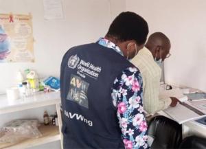 WHO staff monitoring Sample collection at a sample collection sites in Odo Ado Health Facility, Ekiti State