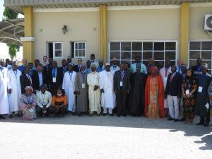 Group picture with Governor’s representative (5th right), the WR (6th right), Borno State Commissioners for Health (4th right), government functionaries from Born, Adamawa & Yobe as well partners and WHO personnel