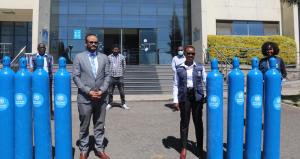WHO delivers 500 cylinders to EPHI as part of the donation of 3000 cylinders to support COVID-19 case management in Ethiopia