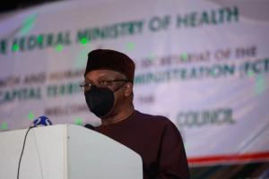 Dr Osagie Ehanire, Minister of Health delivering keynote address at Special NCH in Abuja