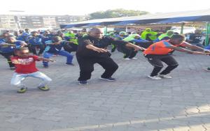 Aerobics session during the launch event