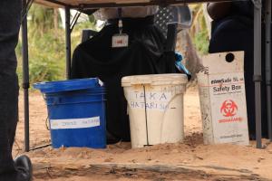 Image of containers used to segregate and dispose health care waste