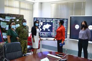 WHO’s SURGE team visiting the National Emergency Operation Centre at the Ministry of Defense Justice and Security, Gaborone