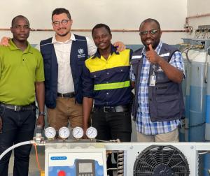Equipe de gestion des centrales d'oxygène au Sud du Tchad