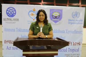 Dr Nonhlanhla Dlamini delivering a keynote address at the World NTD Day commemoration in Jimma on 29 January 2023