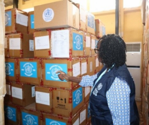 Accessing Essential drugs at the Borno state central medical store. Photo_credit: WHO Nigeria/ Igwebuikek