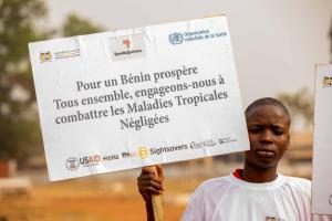            Les partenaires notamment l'OMS, l'USAID et SpeakUp Africa aux côtés du Gouvernement lors                         de la célébration de la 5ème Edition de la journée mondiale de lutte contre les MTN