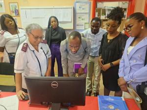 Team from MOHSS and WHO conducting the quality assessment of maternal health care services 
