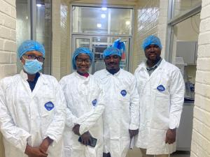 National laboratory technicians with WHO staff during the training