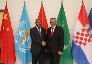 João Lourenço with Dr Tedros of WHO
