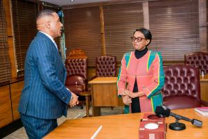 Former WHO Regional Director, Dr. Matshidiso Moeti bids farewell to President Duma Boko