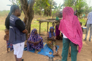 Vaccination team during MR campaign in a nomadic settlement
