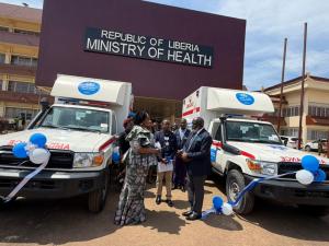 WHO strengthens emergency care in Liberia with handover of medically equipped ambulances and life-saving medical equipment and supplies