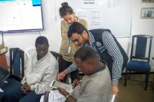 A 2-day training gave health-care workers the opportunity to practice using the technology (Credit: WHO)