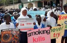 01 Anti-tobacco placards displayed in support of the campaign