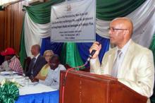 Dr Alemu delivering a statement on behalf of the UN