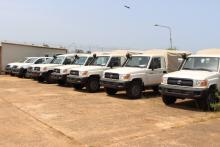 The fleet of vehicles donated to MOH by WHO