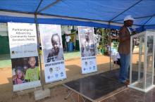 Dr Francis Kateh Deputy Minister MOH and CMO delivering the Minister's speech