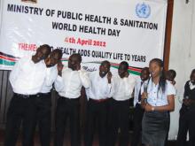 03 Students from the Kenya Medical Training College entertain the crowd