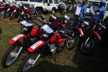 Some of the motorcycles donated to the Ministry of Health 