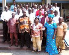 Group photo of participants and MoHS and WHO officials.