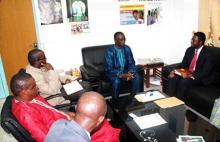 WR Sagoe-Moses in a courtesy call to the Minister of Health and Social Welfare Hon Omar Sey