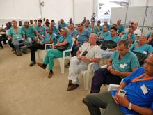 Cuban health care workers during the ceremony.