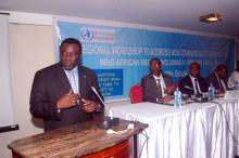 05 Prof. Mbanya, President of the International Diabetes Federation IDF giving his remarks during the official opening of the NCD regional meeting