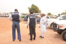  The team having a thorough look of the boarder