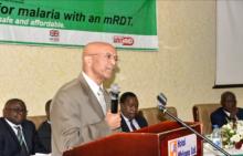 WHO Country Representative Dr. Wondimagegnehu Alemu makes his speech