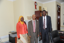 dr alemu with the director of uhi dr john omagino and whos dr hafisa kasule