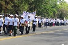  The march past on World Malaria Day