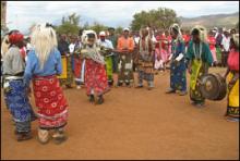 A Tradition group performing during WNTD commemorations at Holili, Rombo.