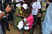 04 La Presidente de la Commission PolioPlus, Madame Marie-Irene Richmond Ahoua ici en action a lance un appel aux bailleurs de fonds afin de disposer de un milliard de USD.