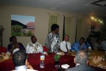19 Le DE prenant la parole lors du diner, a gauche l ambassadeur de France, le President de la communaute urbaine de Nouakchott et l ambassadeur du Mali