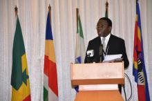 Dr Sambo addresing delegates at the Regional Committee, Luanda, Angola