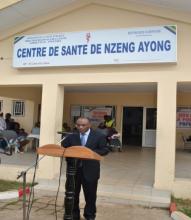 Monsieur le Ministre de la santé prononçant le discours de lancement officiel de la campagne