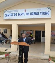 Monsieur le Ministre de la santé prononçant le discours de lancement officiel de la campagne