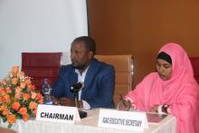 L to R: Mr Abdulkadir Woliye, the EFMHACA delegate  and Chairperson of IGAD- MRH,and  Dr. Fatuma Adan representative to the Director of IGAD Health and Social Development Directorate