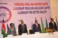 From Left to Right - Vice-Governor of Luanda, Dr Van Dunem, Minister of Health, H.E.Manuel Vicente-Vice-President, Angola and Dr Luis Sambo WHO Regional Director for Africa