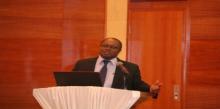 Dr Paul Mainuka WCO Ethiopia making presentations on the status of blood safety in Ethiopia