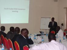 Dr Mogga Joseph, WHO NCD Focal person highlighting the NCD situation in South Sudan