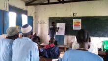 The mobile medical team providing training to the frontline health care workers on case management of communicable diseases. Photo WHO.