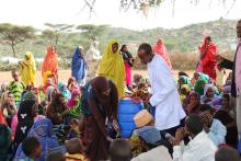 Kifa demonstrating proper hand washing practice. Photo: WHO/Tseday Zerayacob